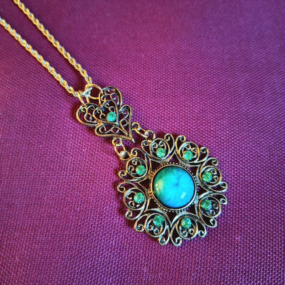 Vintage Handmade Turquoise Burst Necklace